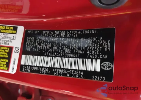 2025 Toyota Camry Xse из США, поврежденный, VIN 4T1DBADKXSU006067